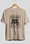 Graphic Designer Oversize Front Printed Beige T-Shirt 100% Cotton Streetwear Premium Comfortable Fit