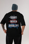 Squat Bench Deadlift 4 Oversized Back Printed Black T-Shirt 100% Cotton Streetwear Premium Comfortable Fit - 2