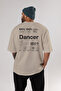 Dancer Oversize Back Printed Beige T-Shirt 100% Cotton Streetwear Premium Comfortable Fit - 4