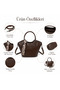 Leopard Scarf Detailed Brown Patent Leather Look Women's Hand and Shoulder Bag - 7