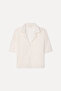 Women's Off-White Embroidered Short Sleeve Shirt