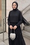 Black Suit with Stone-Embellished Skirt and Laces - 3