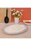 Serving Oval Plate White/Brown 14inch - 3