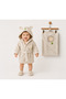 Bebitof Cute Teddy Bear Embroidered Hooded Baby Bathrobe Set
