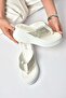 Y973525309 White Stone Detailed Flip Flops with Thick Sole for Women - 3