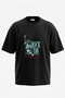 Liberty Guitar Rock Design Back Printed Cotton Black Oversize T-Shirt