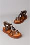 Seç c410 genuine leather thong sandals for women (sole: 3.5 cm) dark brown - 6