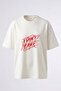 I Dont Care Design Back Printed Cotton White Oversize T-Shirt