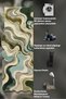 Sdt Special Cut Abstract Wavy Fluid Patterned Green Woven Base Decorative Carpet Sdt3002 - 6