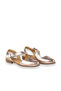Gray Shiny Leather Women's Flat Sandals - 3