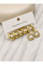 26Clk139 - Gold Stone Embellished Hoop Earring Set
