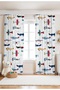 Colorful Flight Patterned Children's Baby Room Background Curtain (Single Wing Pricing) - 2