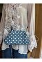 Bursu clutch mini bag white polka dot blue - 2
