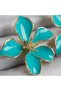 Turquoise Enamel Flower Model Brass Women's Earrings Jewelry - 6