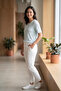 Women's Plus Size Lycra Crew Neck Fish Back Pattern Short Sleeve Mom T-Shirt Combed Cotton Blouse - 4