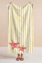 Starfish Striped Marine Beach Towel - Yellow and White Modern Summer Quick-Dry Microfiber Towel - 2