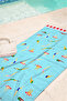 Swimmer-Themed Modern Beach Towel - Mediterranean Style Turquoise Marine Quick-Dry Microfiber Towel Cover - 6