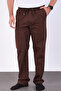Men's Baggy Fit Linen Fabric Elastic Waist Comfortable Cut Pants - 2