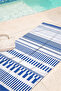 Blue and White Striped Marine Beach Towel - Minimalist Modern Mediterranean Quick-Dry Microfiber Towel