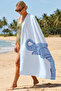 Blue Beach Towel with Elephant Figure - Minimalist Safari Themed Light Blue Quick-Dry Microfiber Towel - 6