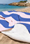 Wavy Stripes Beach Towel-Minimalist Pink Navy Blue Pool Sea Bath Quick Drying Seaside Cover-Up - 3