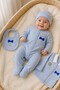 Moon and Star Embroidered 8-Piece Baby Hospital Discharge Set with Bow, Romper, Hat and Gloves - 2