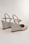 Women's Gold Glittery Filled Heel Stiletto 8.5 cm Heel Comfortable Full Mold. - 5