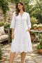 Muslin Dress with Puff Sleeves and Button Detail