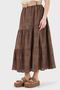 Cotton Relaxed Fit Embroidered Midi Skirt Skirt 2511 - 5