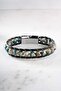 Chrome Plated 8 mm Blue Ceyd Natural Stone Men's Leather Bracelet - 4