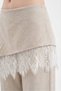 Women's 100% Cotton Top Skirt-Looking Lace Detailed Design Trousers - 4