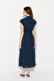Beli Belted Linen Shirt Dress - Navy Blue - 6