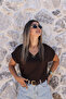 Coffee V-Neck Modal Tshirt - 2