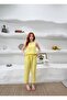 Women's Yellow Top and Bottom Linen Set Frv0179 - 5