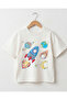 Children's Oversize Printed T-Shirt – Unisex Cotton Kids' T-Shirt with Space Rocket Design - 2