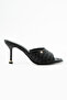 Gloria Black Knitted Heeled Slippers