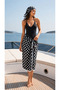 Choose Your Style Premium Black and White Polka Dot Patterned 2-Piece Pareo and Bandana Set 150X95 cm / 70X70 cm - 2