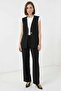 Women's V-Neck Black Two-Piece Set - 6