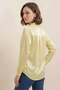 Women's Lightly Draped Satin Yellow Shirt - 5
