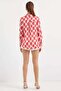 Women's Patterned Satin Burgundy Shirt - 5