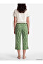 Green V-Neck Women's Capri Pajama Set - 4