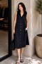 Woven Fabric Sleeveless Buttoned Shirt Dress – Midi Summer Dress with Pockets My3535 - 3