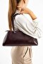 حقيبة كتف ويد نسائية ذات مقبضين وملمس لامع (حجم متوسط)