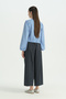Cotton Baggy Trousers - Navy Blue - 4