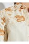 Cream Printed Shirt and Wide Leg Pants Set - 4