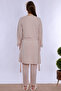 Adjustable Waist Elasticated Maternity Pajama Set with Dressing Gown Effortt - Beige - 4