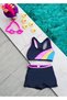 Girl's Two-Piece Swimsuit with Shorts-7255-L - 5