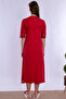 Cotton Maternity Nightgown Set with Hijab and Nursing Features Effortt - Cherry - 6