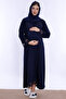 Pregnant and Postpartum Set with Hijab and Breastfeeding Features, 5 Pieces Effortt - Navy Blue - 2