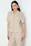 Short Sleeve Cotton Jacket with Pocket Detail - 2
